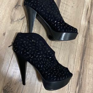 High Heeled Booties with a open toe